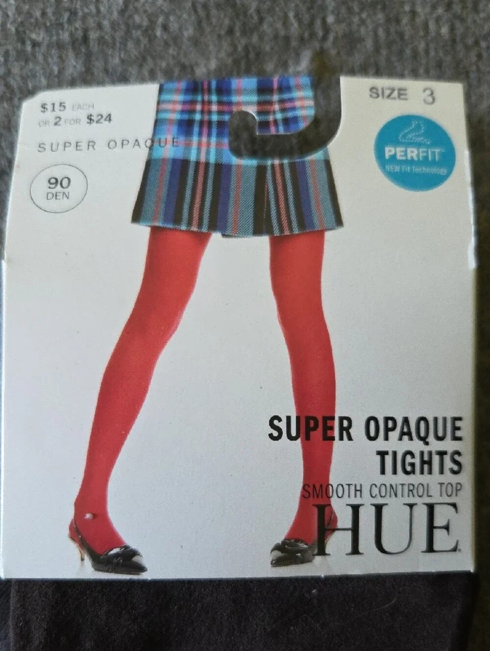 HUE Super Opaque Tights - Brown Size 3